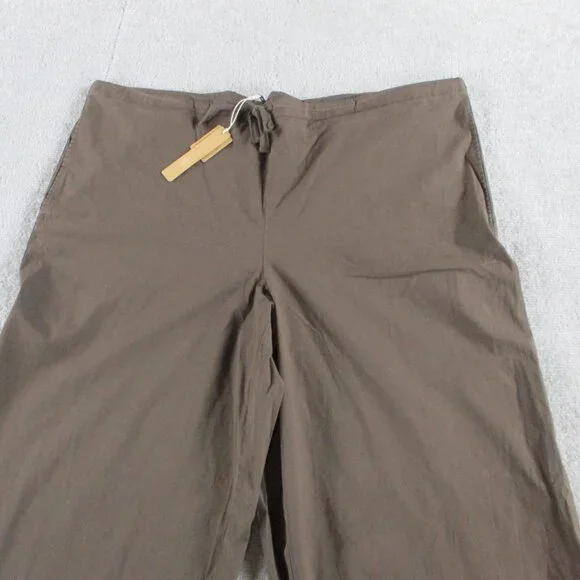 SKIMS Cotton Poplin Pants Womens Medium Brown Washed Dark Sepia Wide Leg NWT NEW - Picture 3 of 13